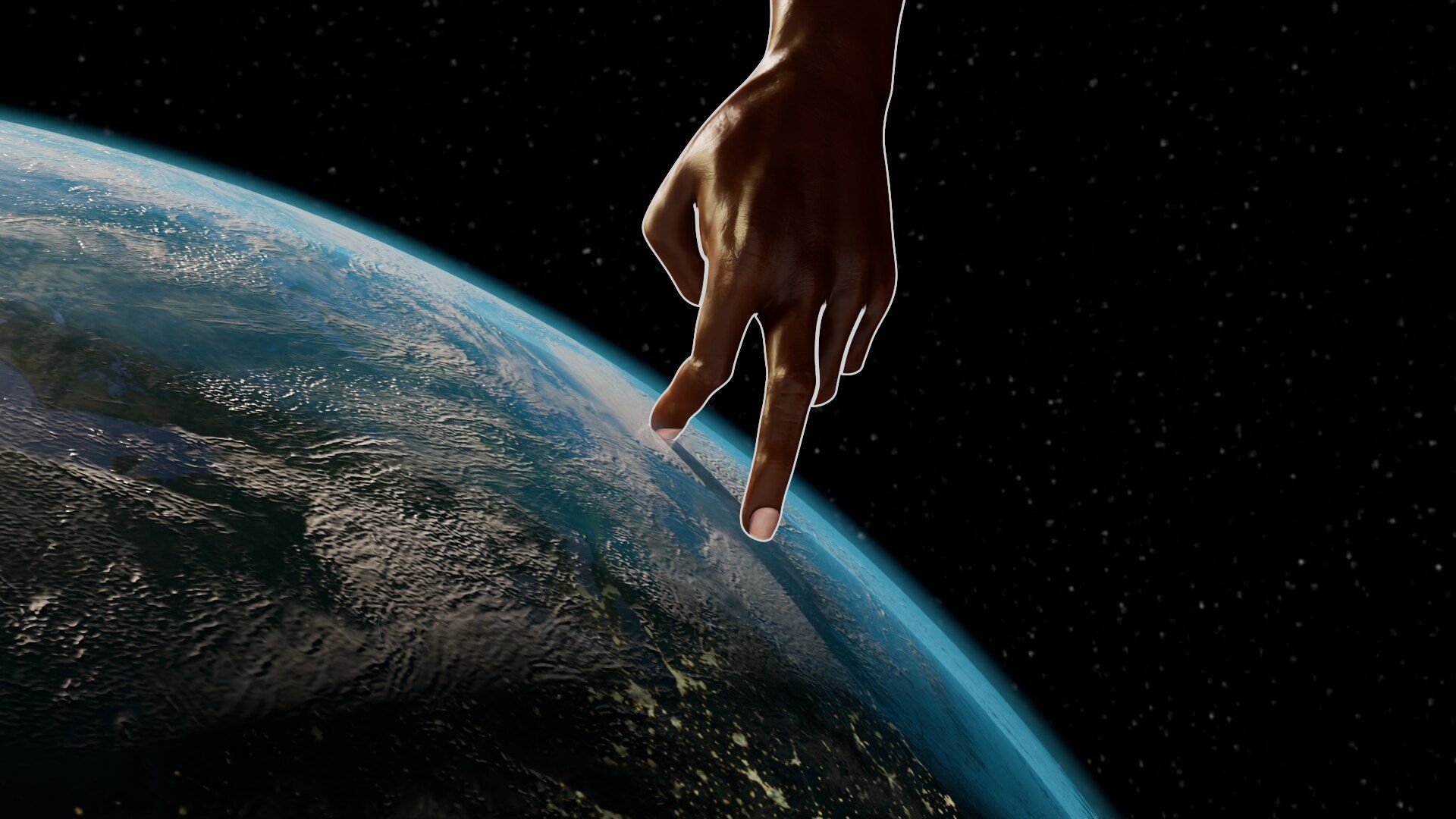 Le Chemin de Chiron, les doigts touchent l'horizon terrestre
