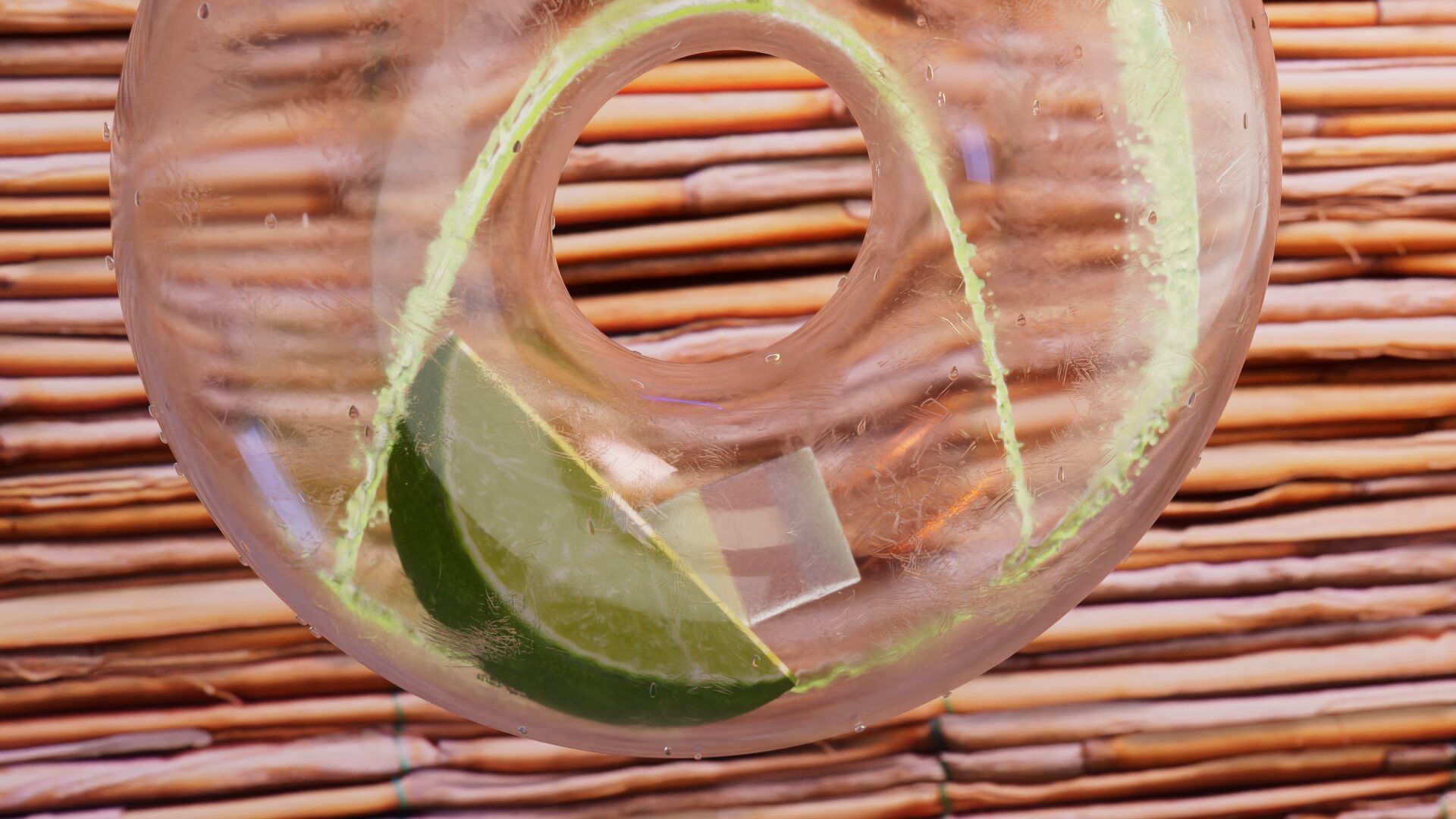 Toast, lime in the letter O