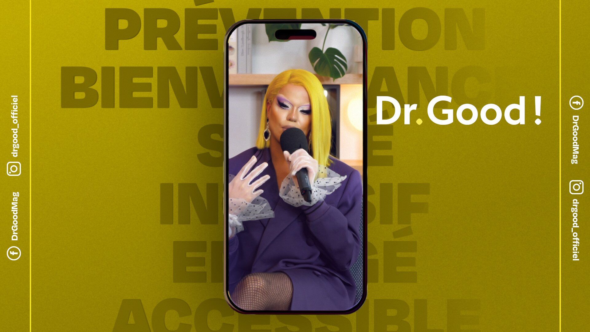 Dr Good, Francofolies, contributor on a yellow background