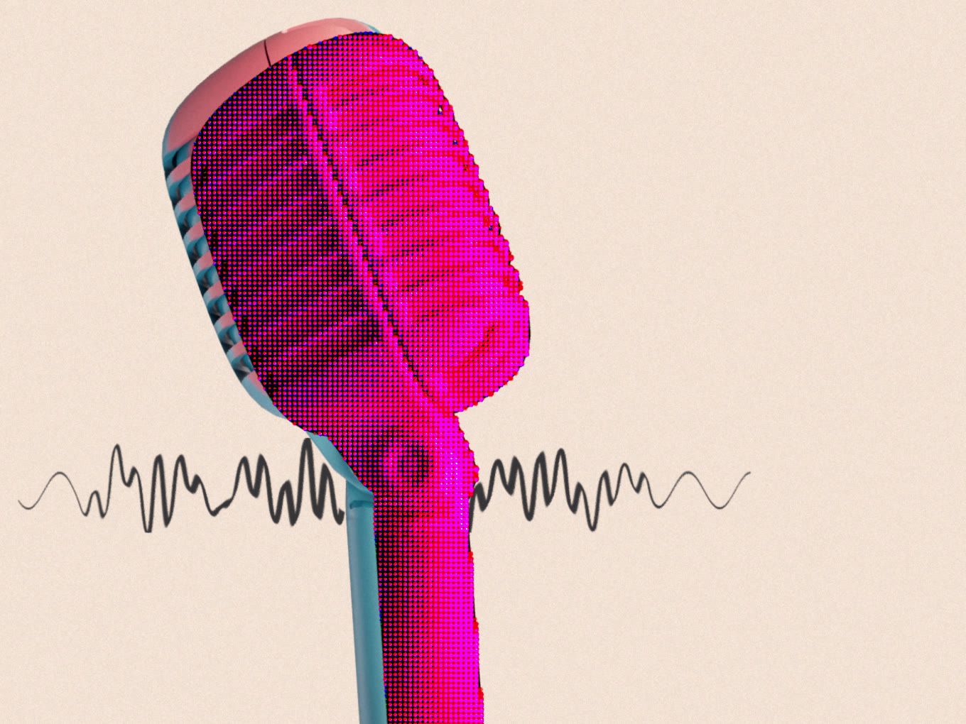 Puremédias l’Hebdo, halftone microphone