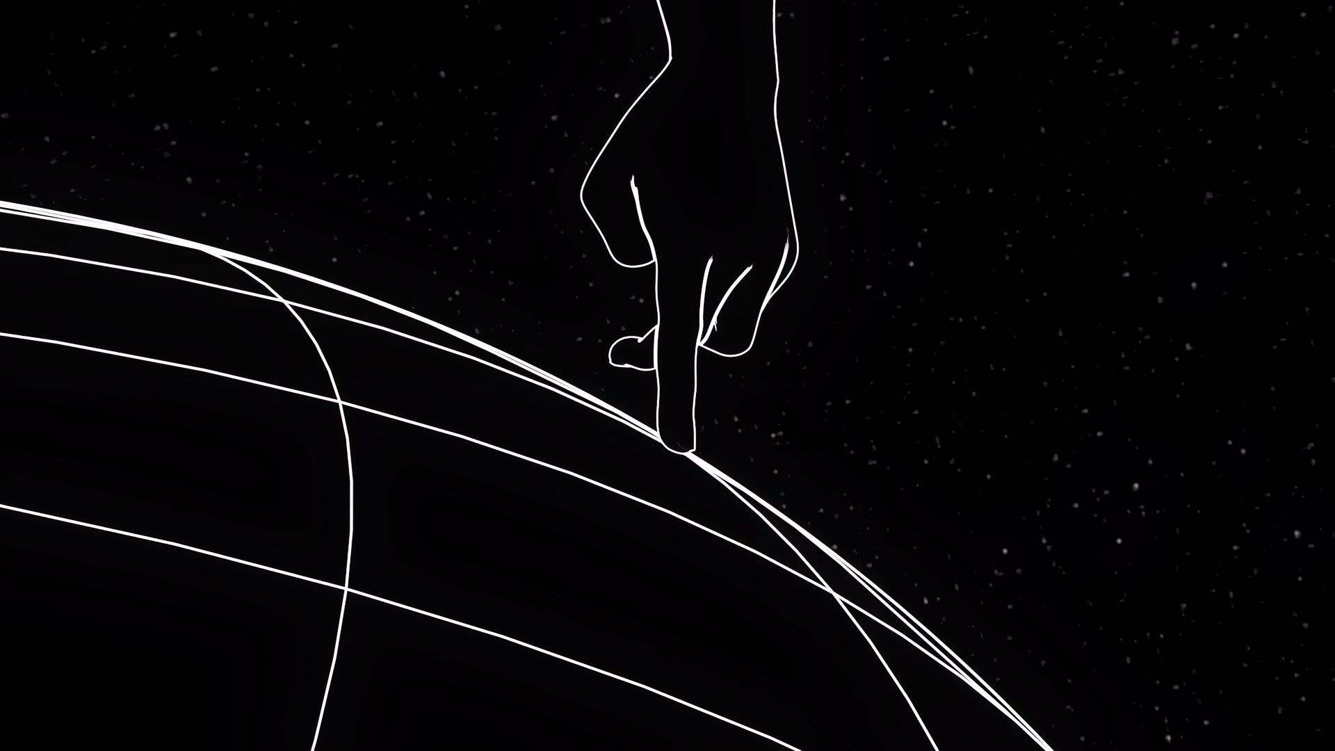 Le Chemin de Chiron, la main redessinée en fil de fer