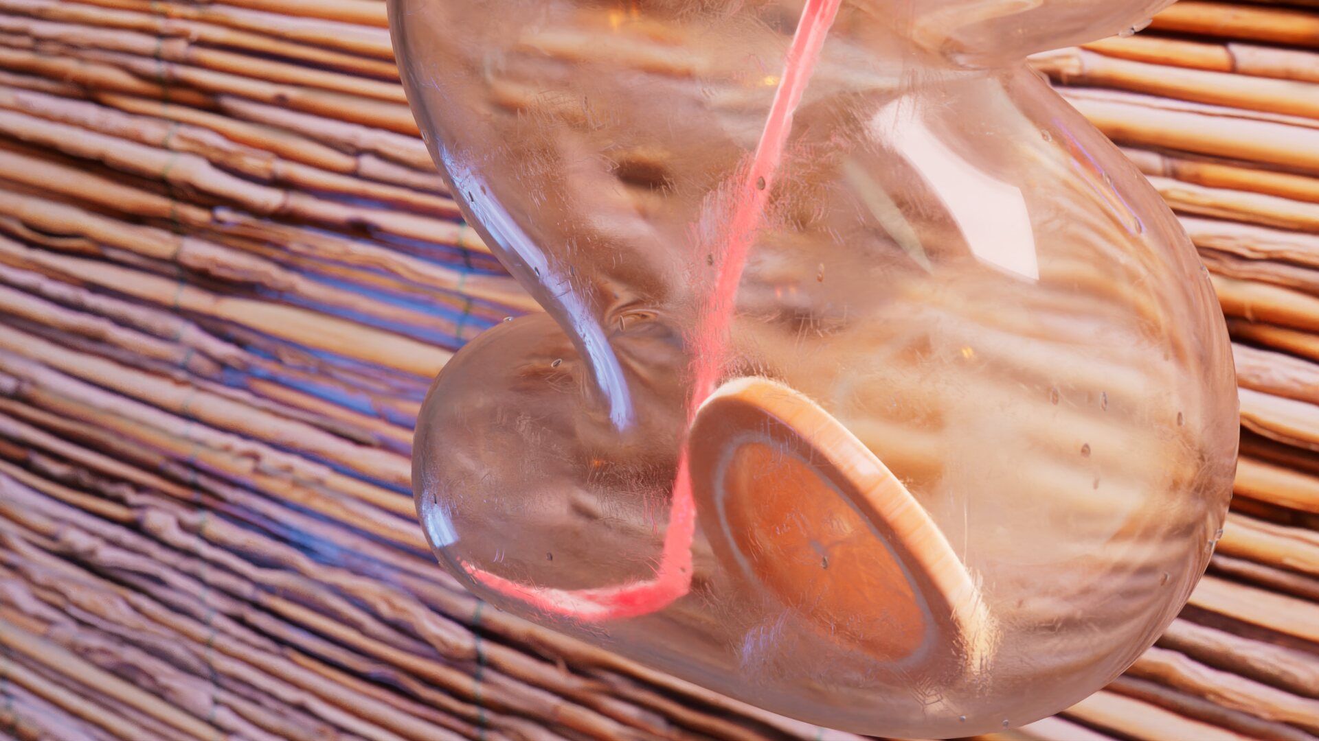 Toast, straw in the letter S